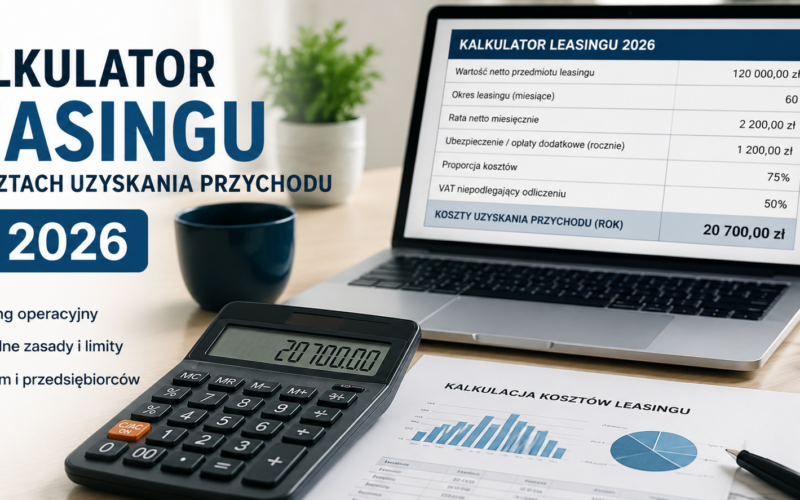 Kalkulator opłat leasingu samochodu osobowego w kosztach uzyskania przychodu
